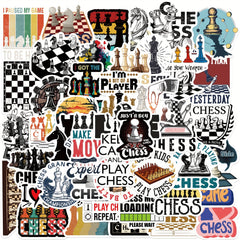 50pcs Cartoon Chess Game Series Stickers for Laptop Helmet Water Cup Decoration