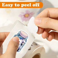 500pcs World In Bottle Stickers Roll Waterproof Vinyl Stickers