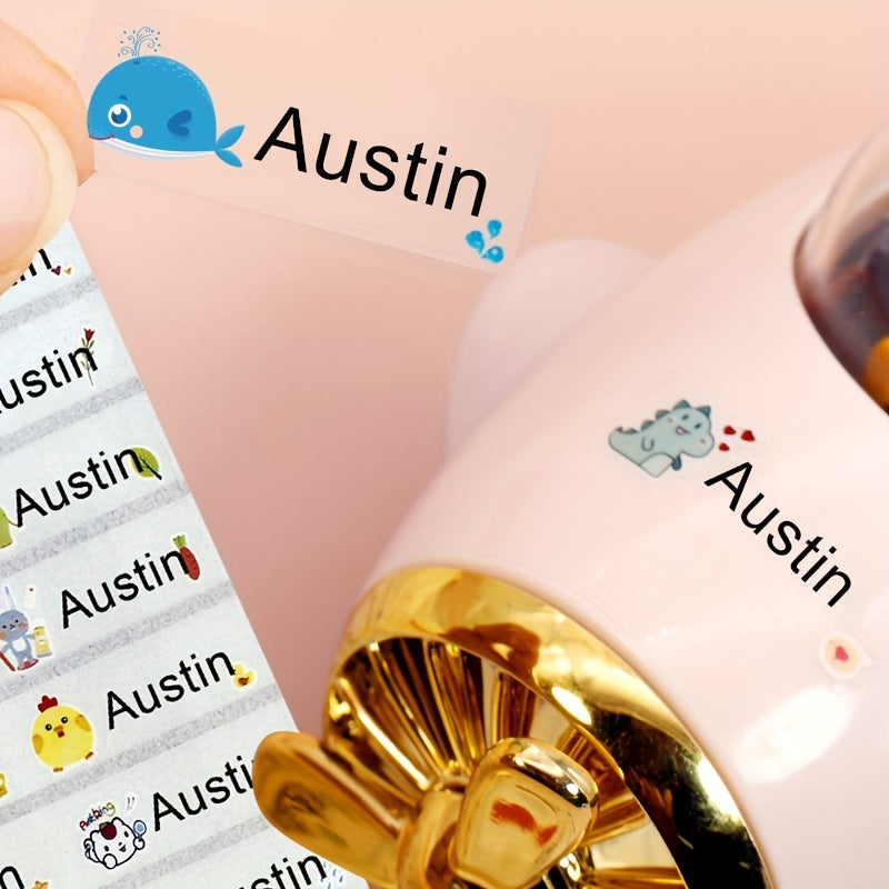 Transparent Custom Name Sticker Waterproof Label Children School Stationery