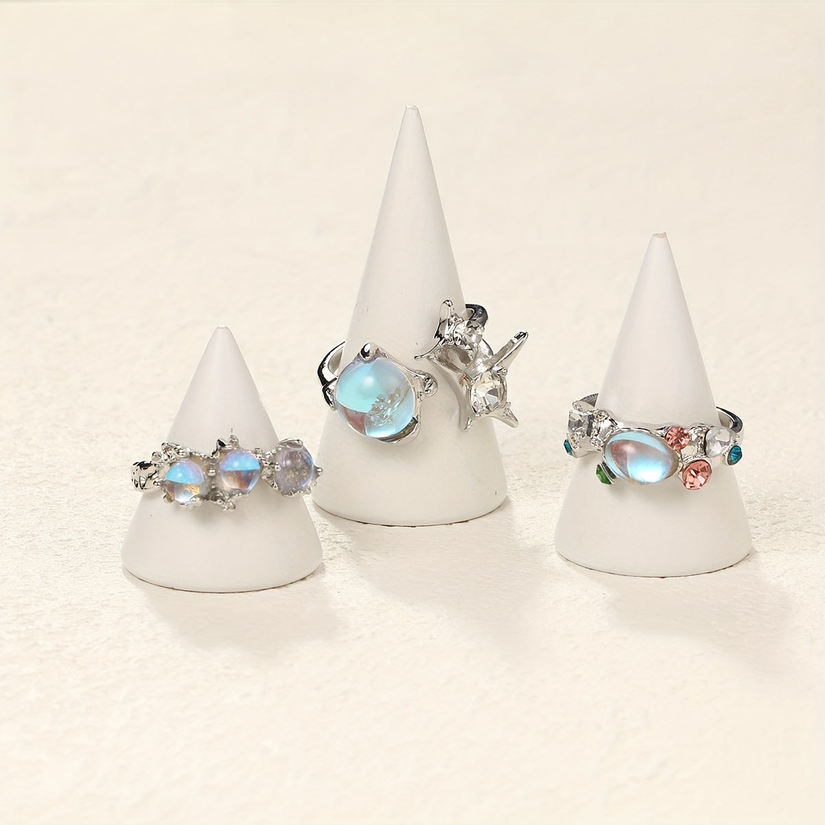 Y2k Moonstone Dazzling Ring for Girls - Daily Outfits Party Accessory