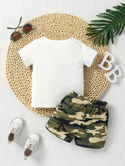 2pcs Boys Camo Cotton T shirt & Shorts Baby Summer Clothing