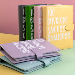 100 Envelopes Challenge Binder & Budget Binder with 25 Sheets Card Film