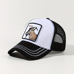 Goat Embroidery Patch Trucker Hat Mesh Breathable Unisex Golf Baseball Cap