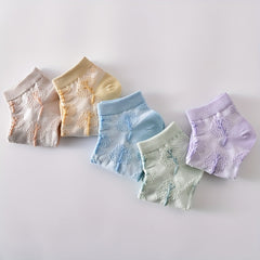 5 Pairs 3D Floral Textured Socks for Women