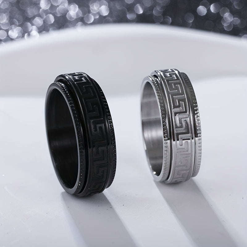 Silver Minimalist Anxiety Ring For Men
