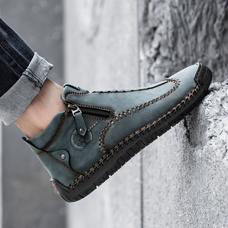 Men's Lightweight PU Zip Boots