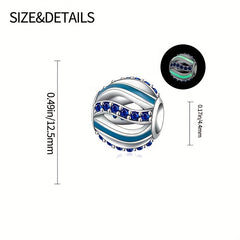 Silver Plated Round Charm Pendant for Beaded Bracelet