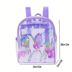 Children's Unicorn PVC Transparent Backpack Kindergarten Schoolbag