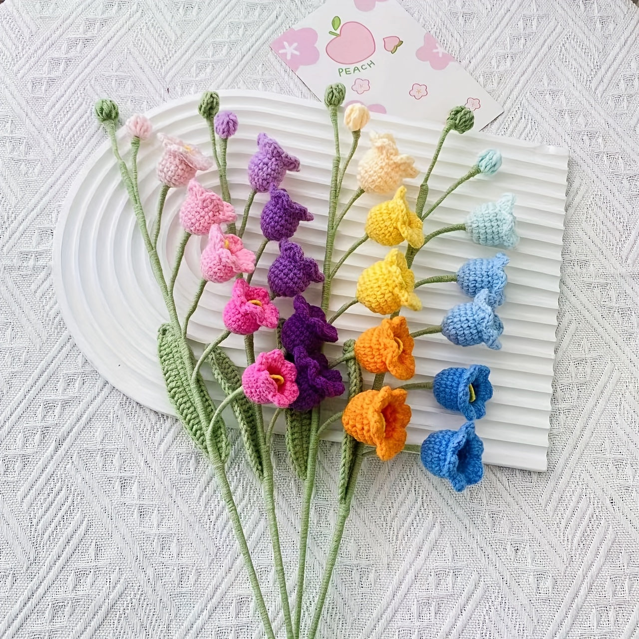Crochet Knitted Flower Lily Valley Milk Rayon Yarn Forever Flower
