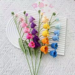 Crochet Knitted Flower Lily Valley Milk Rayon Yarn Forever Flower