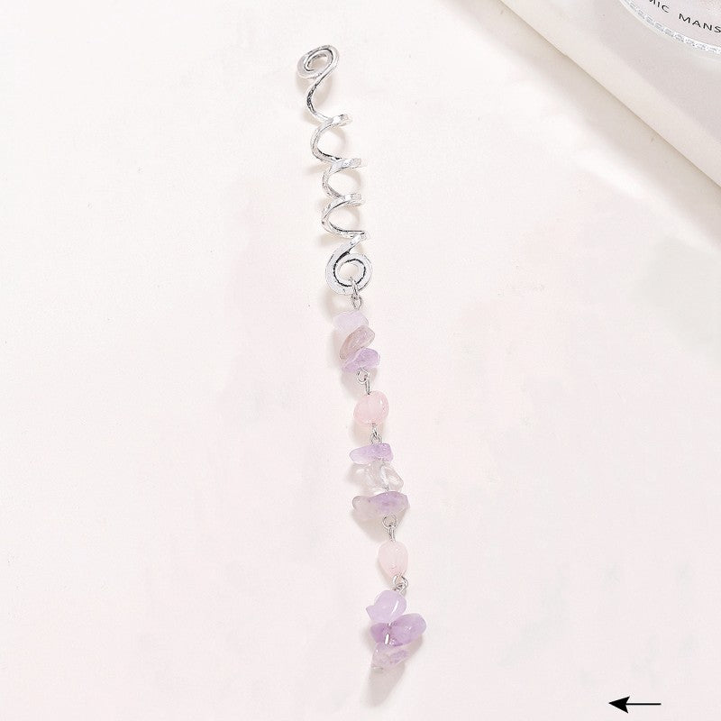 Colorful Stone Tassel Hair Jewelry for Braids Crystal Accessories for Women
