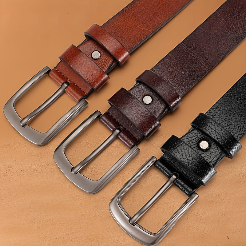 Men's Casual Retro Buckle Belt PU Leather Decorative Accessories for Pants