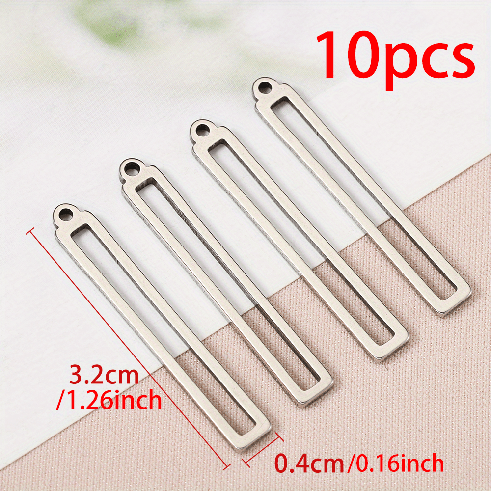 10pcs Stainless Steel Gold/Silver Rectangular Frame Pen
