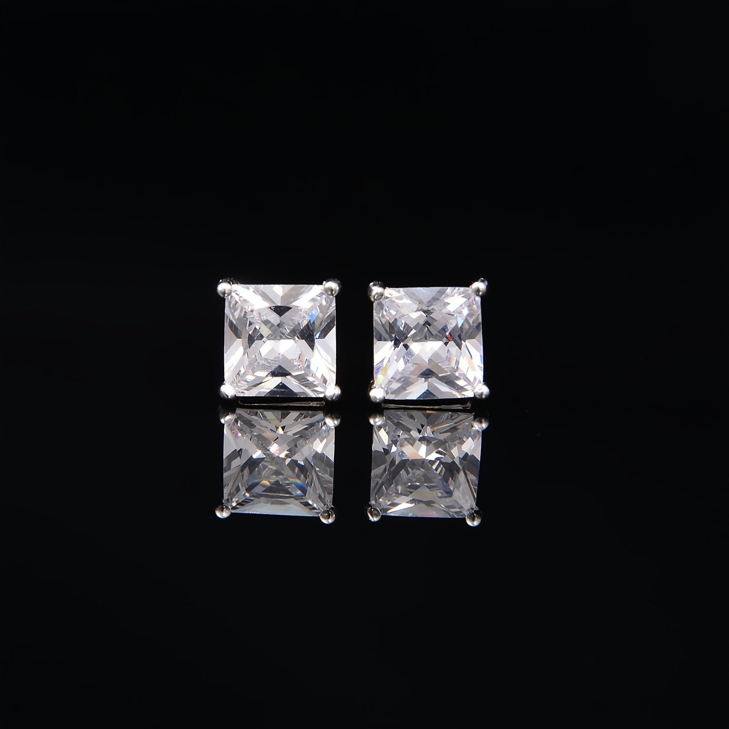 Square Golden Men's Earrings
