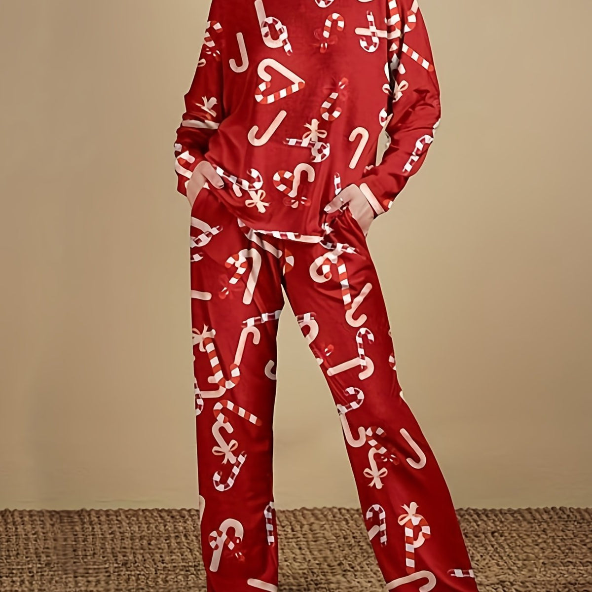 Christmas Print Lounge Set for Women