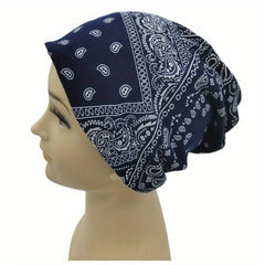 Paisley Print Lightweight Beanie Elastic Skull Hat Women Turban Cap