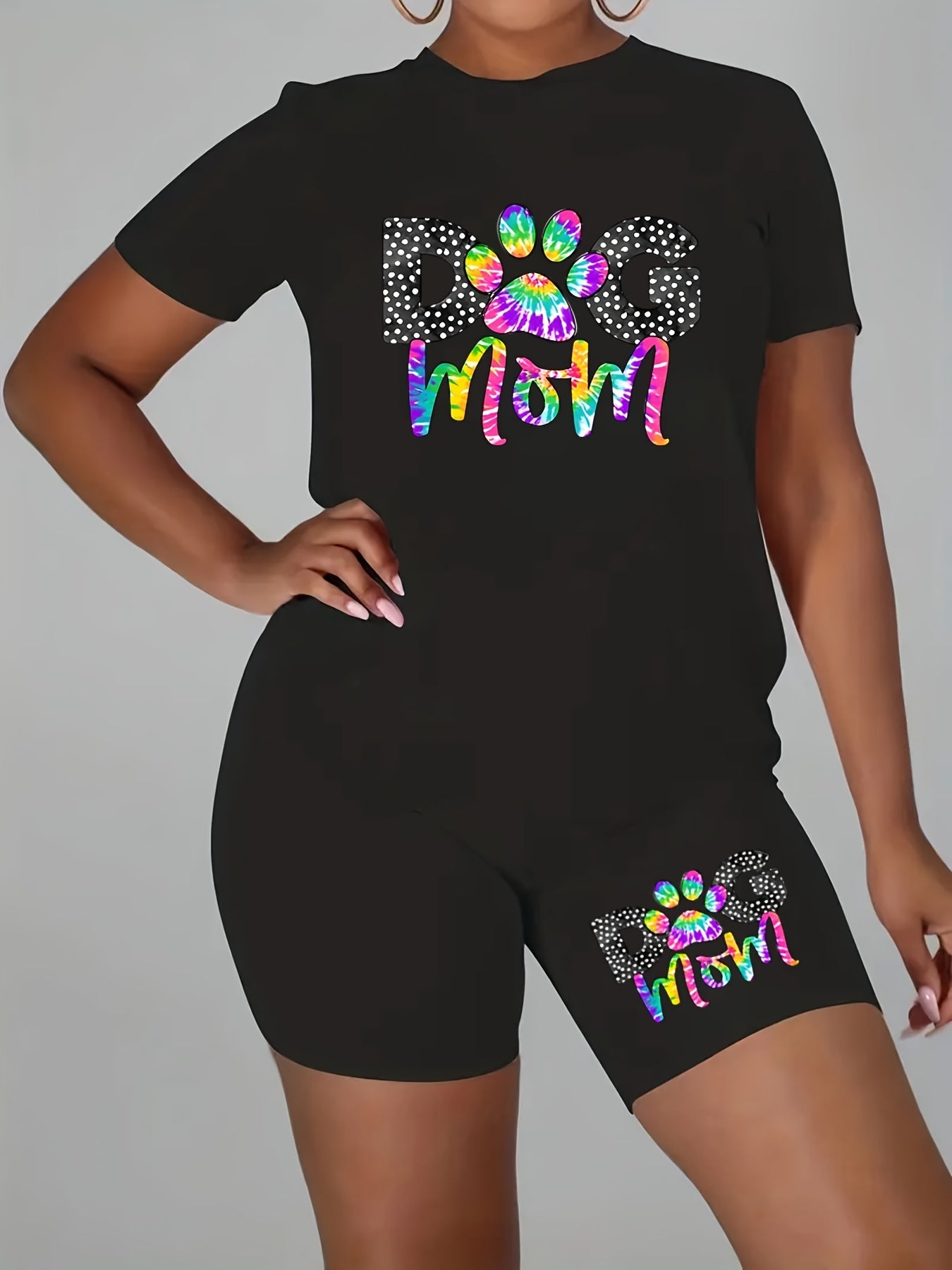  Paw Print Tee & Shorts Set