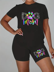  Paw Print Tee & Shorts Set