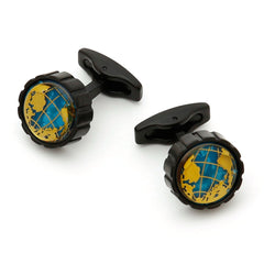 Round Men's Cufflinks Map Design