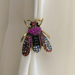 Vintage Bee Rhinestone Brooch Banquet Clothes Pin Scarf Clip