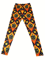 Halloween Print Skinny Leggings Elastic Waist Stretchy Leggings