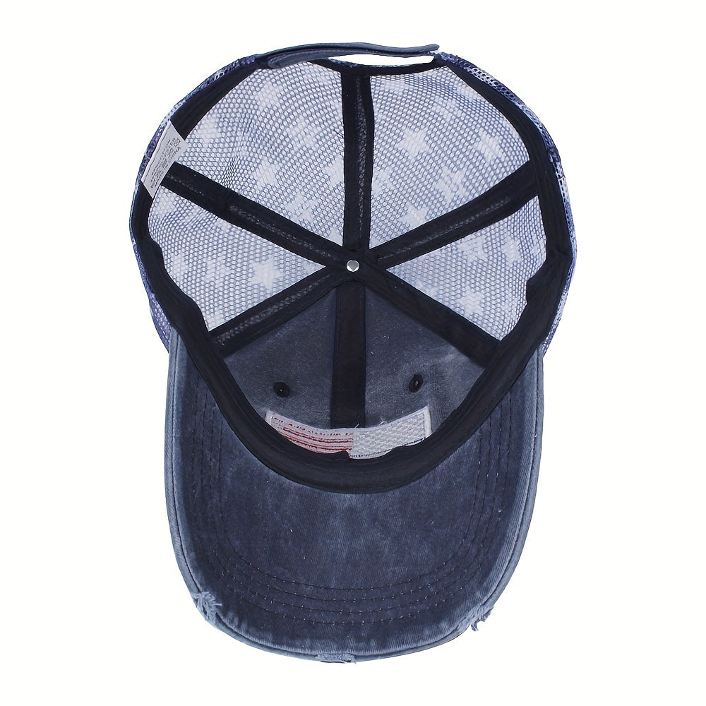 Embroidered American Flag Baseball Cap for Men