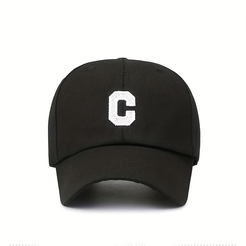 Adjustable Unisex Baseball Cap with Letter C Embroidery