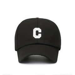 Adjustable Unisex Baseball Cap with Letter C Embroidery