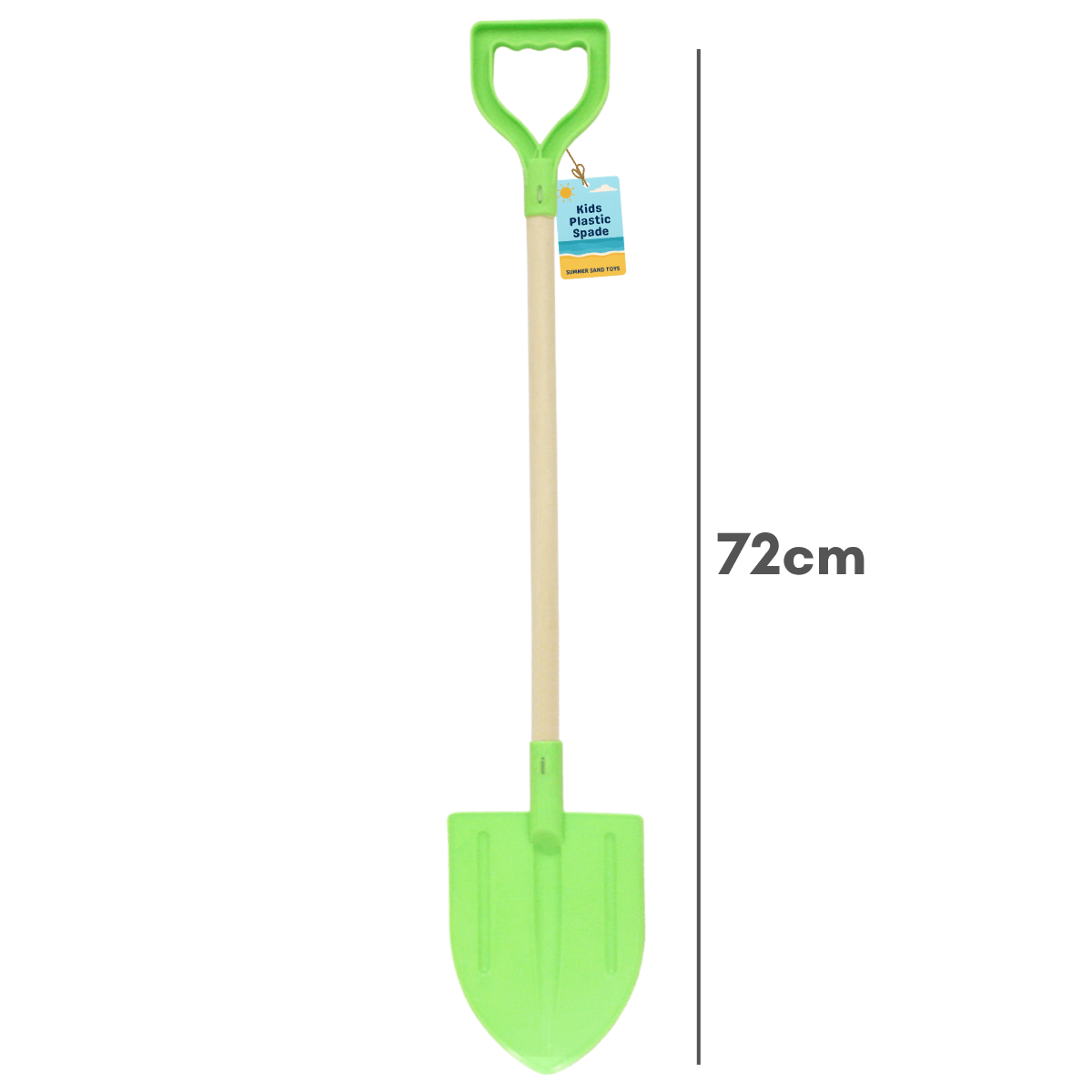 Electoys Kids Spade Plastic Shovel Wood Shaft Beach Spades Sand Pit Accessories