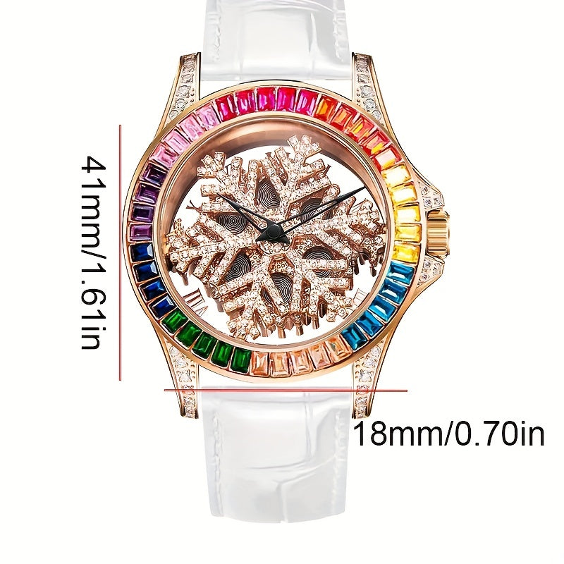 Alloy Rotating Snowflake Quartz Watch for Kids