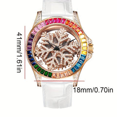 Alloy Rotating Snowflake Quartz Watch for Kids