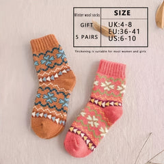 5 Pairs Geometric Pattern Mid Tube Socks Women's Stockings