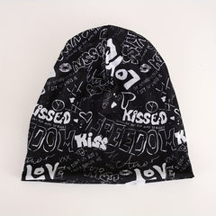 Hip Hop Unisex Beanie Letter Graffiti Elastic Skull Hat