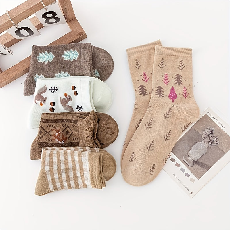 10 Pairs Cartoon Print Socks Women's Stockings
