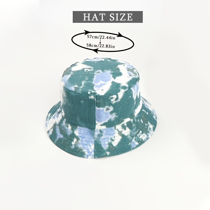 Tie Dye Bucket Hat Unisex Clouds Pattern Lightweight Fisherman Summer Sun Protec