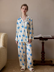 Locker Print Pajama Set Long Sleeve Top & Pants