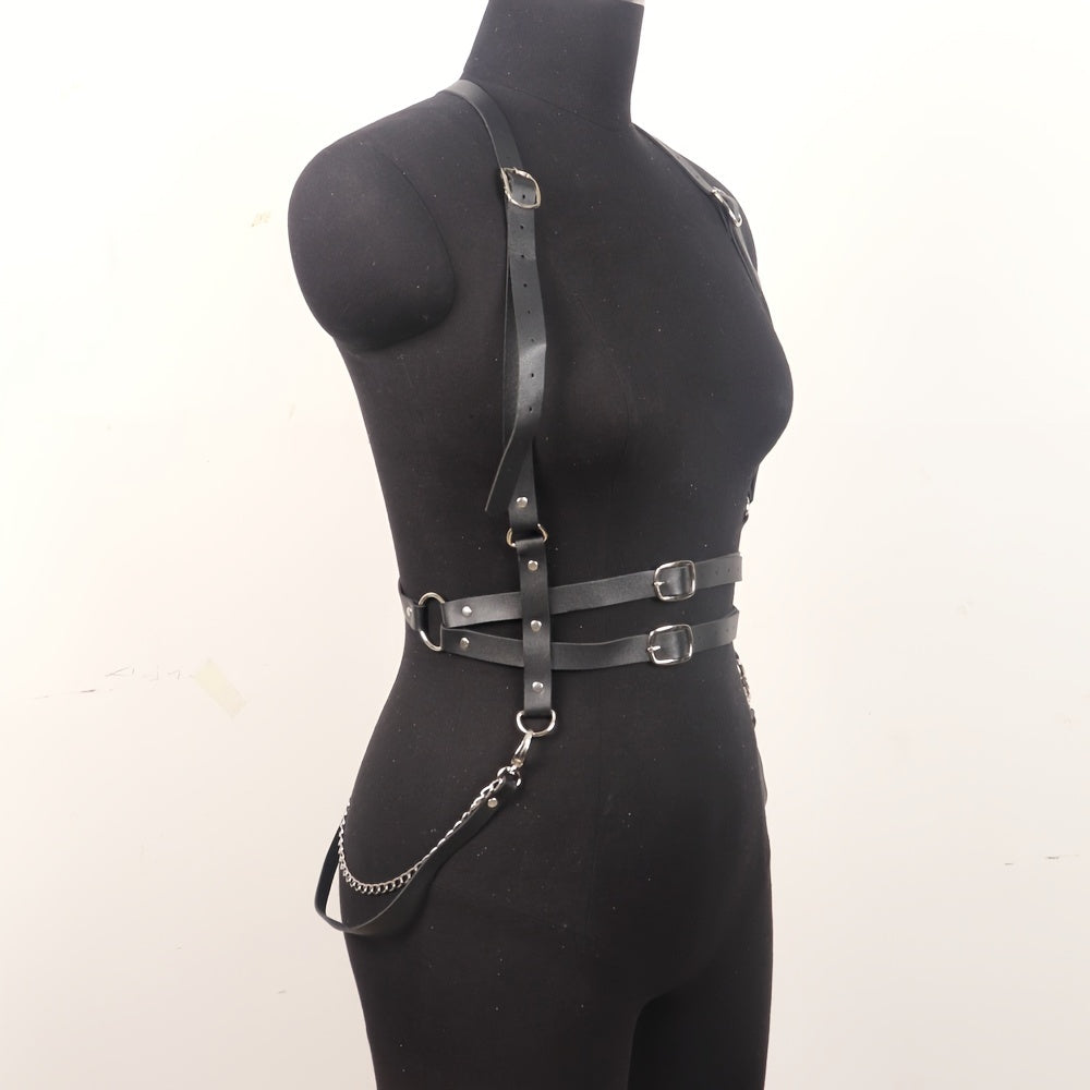 Body Harness Belt Corset Pu Leather Waist Belt Gothic Belt Suspenders