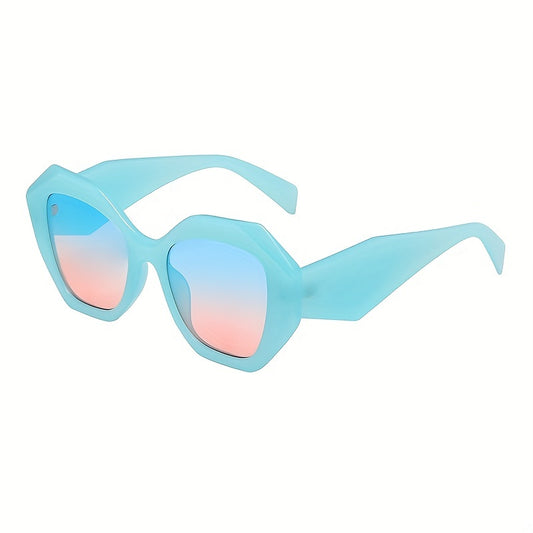 Geometric Frame Sunglasses Gradient Lens UV400