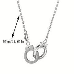 Funky Stainless Steel Handcuff Charm Necklace Men