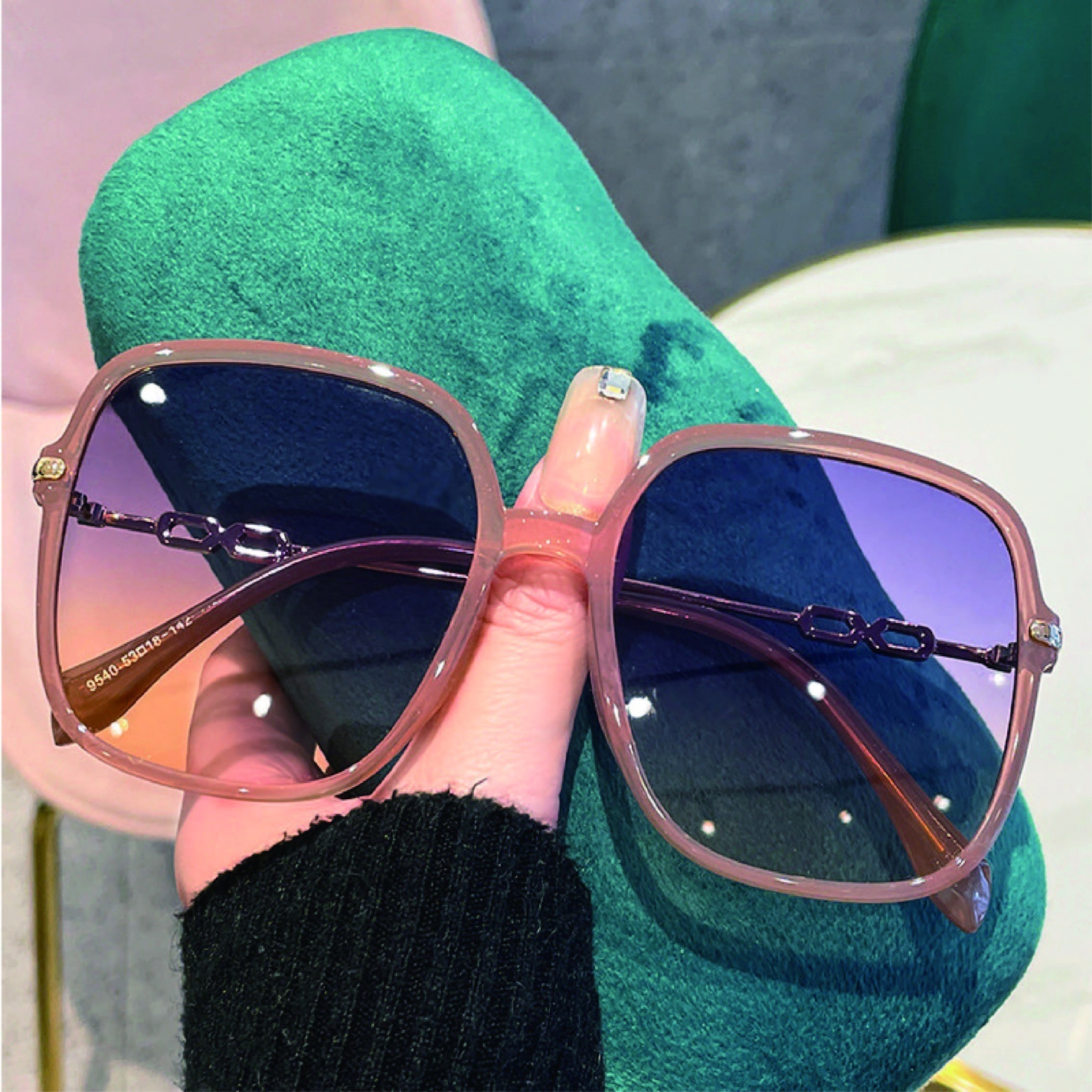 Oversized Square Sunglasses Mirror Lens UV400