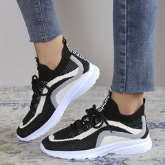 Women's Lace-up Letter Pattern Athletic Running Shoes