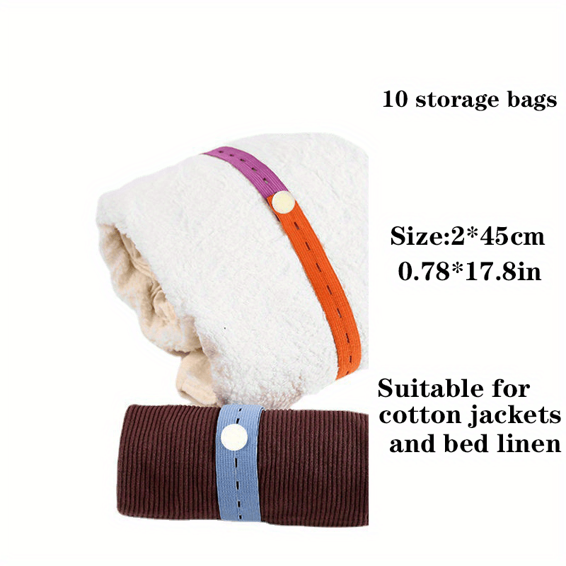 10pcs Polyester Clothing Storage Elastic Bands