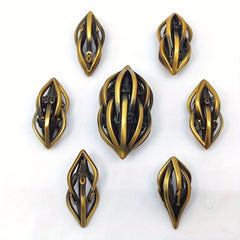 7pcs Metal Hollow Dice Set Polyhedral for Christmas & Halloween