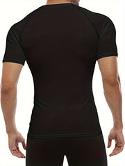HOPLYNN Men's Compression Shirt Short Sleeve Undershirt for Gym Fitness