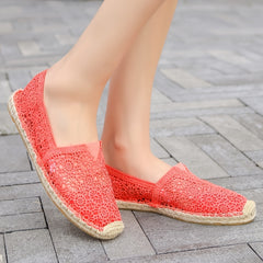 Floral Lace Espadrille Flat Shoes Women's Footwear