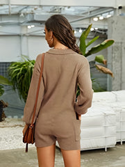 Casual Solid Jumpsuit Long Sleeve