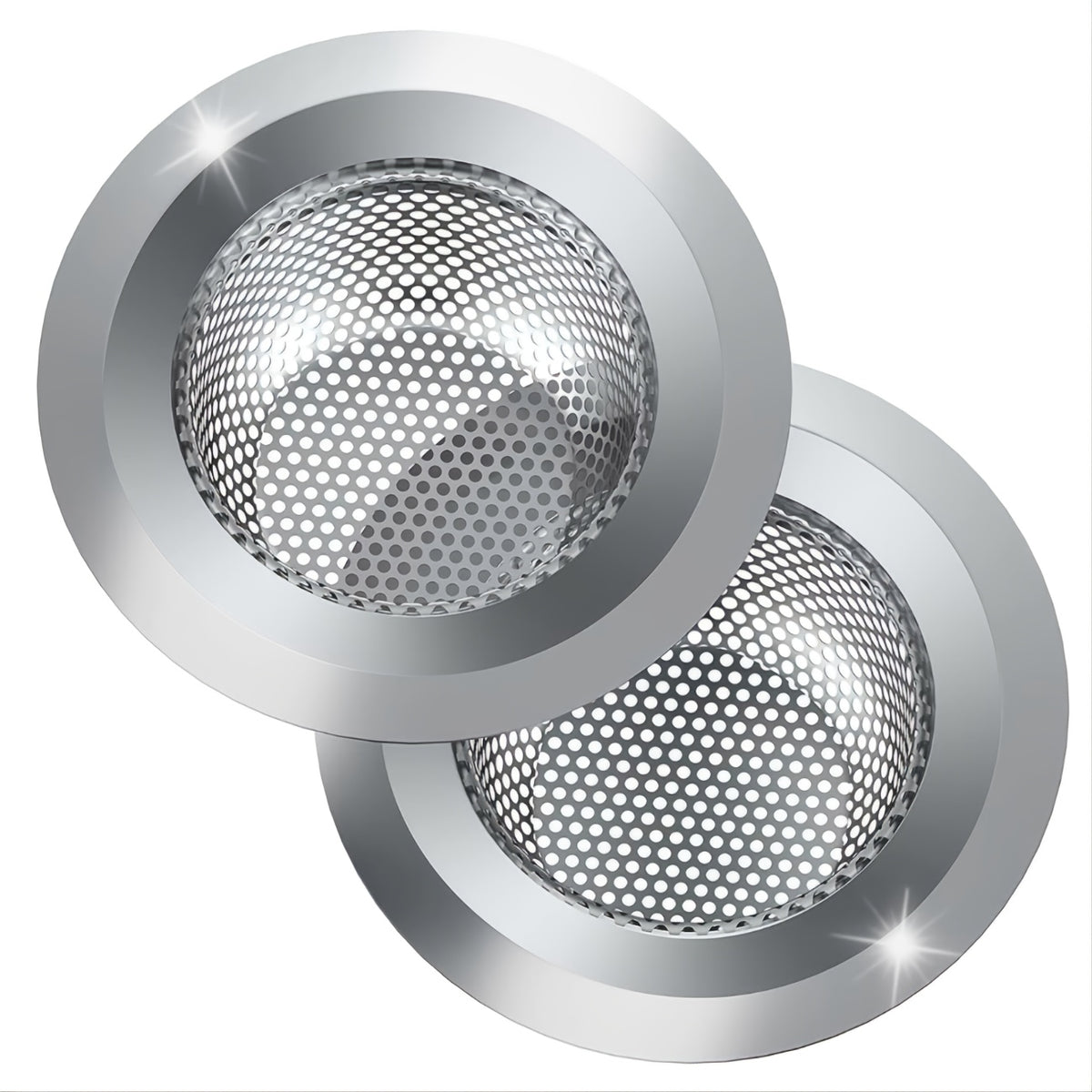 2pcs Kitchen Sink Strainer Stainless Steel Large Wide Rim Food Catcher