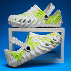 Men's Casual Striped Clogs Slip On Garden Shoes Spring Summer