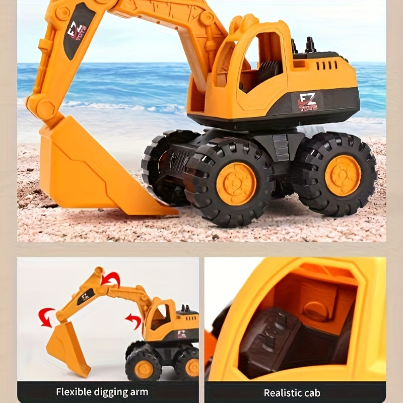 Large Mixing Engineering Vehicle Children's Toy Boy Set Excavator Digger