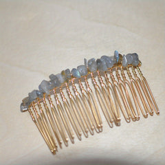 Natural Crystal Stone Hair Comb Amethyst Headwear Bride Hair Accessories